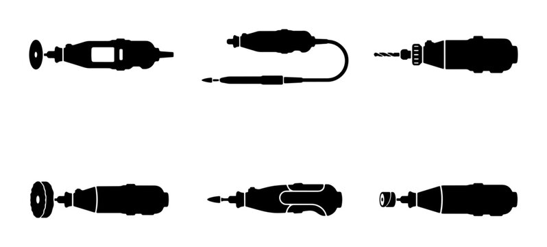 Rotary Tool Icons, Precision Engraving Tools, Crafting Equipment, DIY Accessories, Hobbyist Gadgets