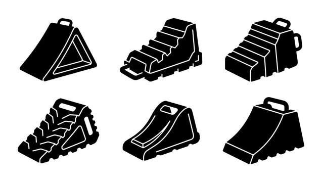 Vehicle Wheel Chocks Set, Safety Wedges, Parking Blocks, Trailer Stabilizers, Caravan Support