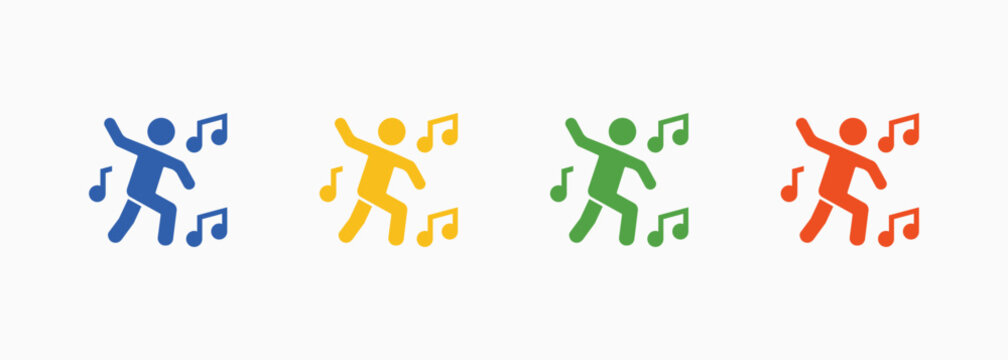 Dancing Icon Set Color Multiple Style Collection Illustration