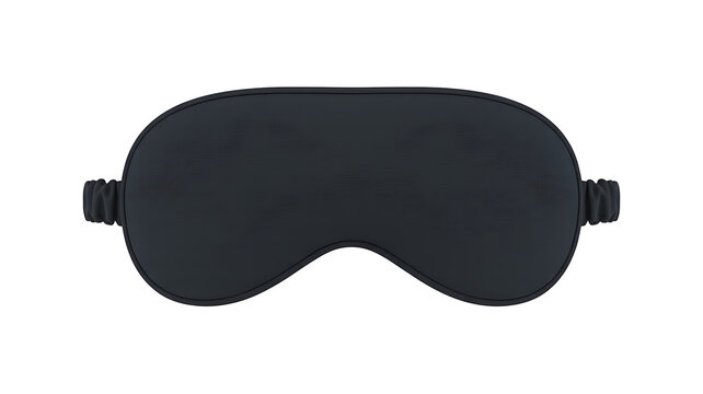 Dark blue sleep mask for rest and relaxation isolated on a simple design style to help people get better quality night rest and comfortable peaceful sleep at home