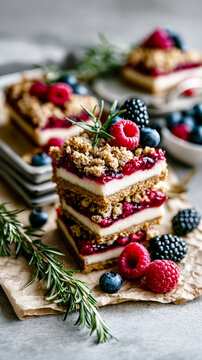  Berry Cheesecake Crumble Bars AI Generative