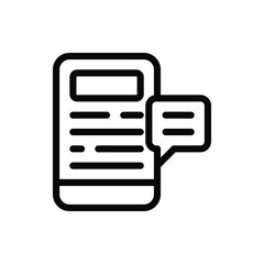 Fototapeta premium Mobile News Outline Icon