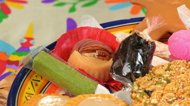 Sweet traditions. Macro shot of a variety of handmade Mexican candies
