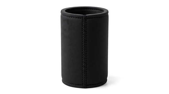 Black neoprene can cooler sleeve for keeping drinks cold. koozie