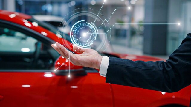 Smart car technology with digital interface and connected automotive innovation