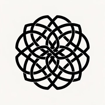 Intricate geometric celtic knot pattern design