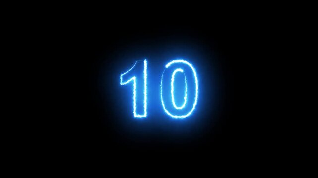 number on fire loop animation. frame video 4K shiny number, fire number Burning Effect, Count Number.