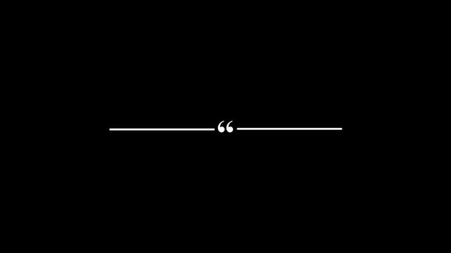 White Quotation Marks and Horizontal Line on Black Background quote speech bubble