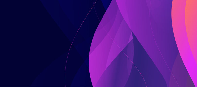Abstract background featuring fluid shapes in dark blue and vivid purple color tones.