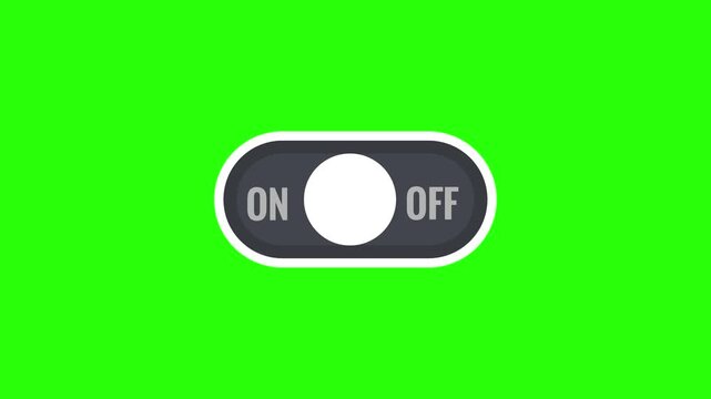 Simple animated toggle switch moves to the off position on green screen