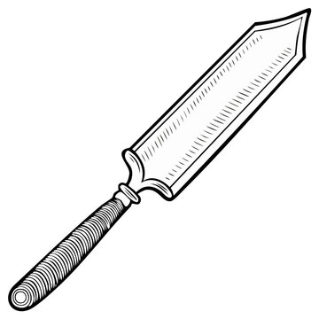 Retro engraving illustration of a vintage cake server