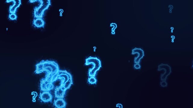 question mark on blue background