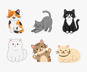 Fototapeta premium Flat Style Cartoon Cat Mascot