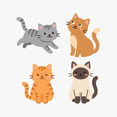 Fototapeta premium Cute Cartoon Cat Vector