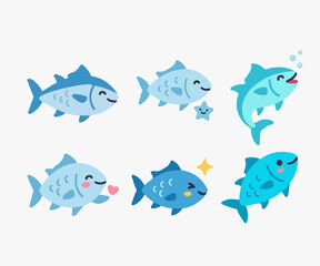 Fototapeta premium Cartoon Marine Fish
