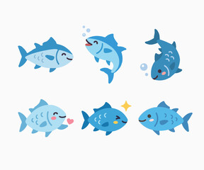 Fototapeta premium Blue Aquarium Fish Vector Design