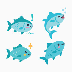 Fototapeta premium Blue Aquarium Fish Vector Design