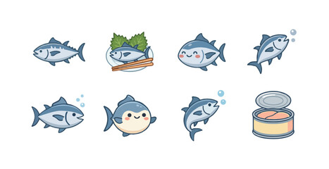 Fototapeta premium Ocean Tuna Fish Illustration
