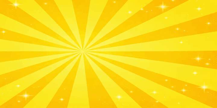A vibrant yellow sunburst pattern with twinkling sparkles evokes a feeling of pure joy and radiant energy, perfect for a celebratory or uplifting background.