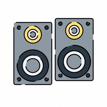 Speaker Flat design style icon animation with minimal, smooth transitions, and simple. No background. Alpha Channel