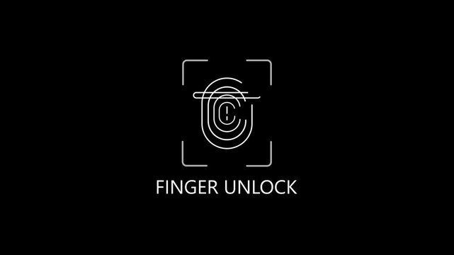 FINGER UNLOCK. animation lock and shield symbol for cybersecurity and privacy concepts lock shield symbol