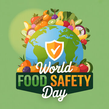 World food safety day global protection shield concept with fresh harvest protection nutrition