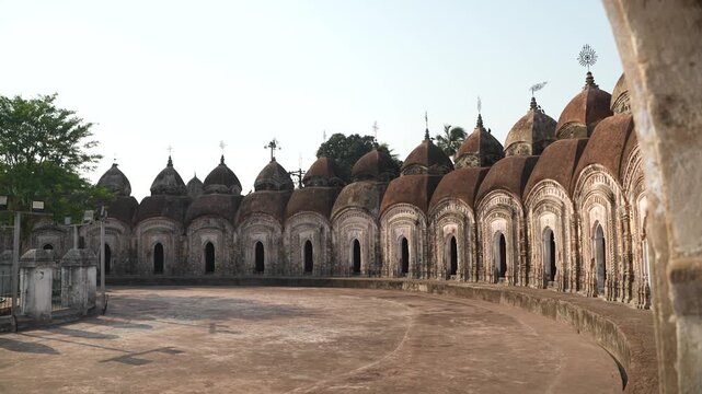 This place is named "108 Shiva Temples" because it consists of 108 Shiva temples. It is located in Kalna, in the Bardwan district of West Bengal.