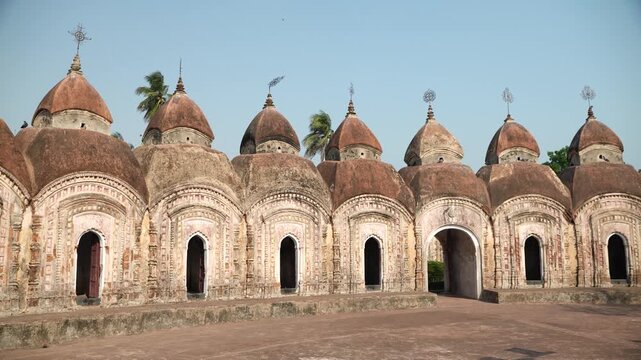 This place is named "108 Shiva Temples" because it consists of 108 Shiva temples. It is located in Kalna, in the Bardwan district of West Bengal.