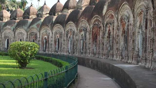 This place is named "108 Shiva Temples" because it consists of 108 Shiva temples. It is located in Kalna, in the Bardwan district of West Bengal.
