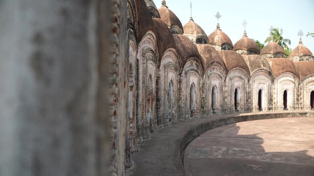 This place is named "108 Shiva Temples" because it consists of 108 Shiva temples. It is located in Kalna, in the Bardwan district of West Bengal.
