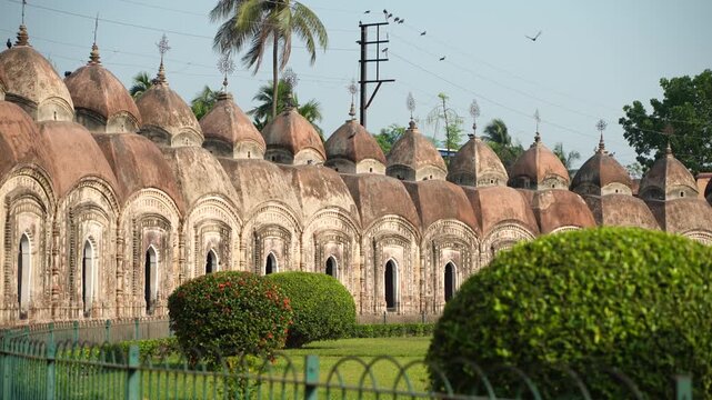 This place is named "108 Shiva Temples" because it consists of 108 Shiva temples. It is located in Kalna, in the Bardwan district of West Bengal.