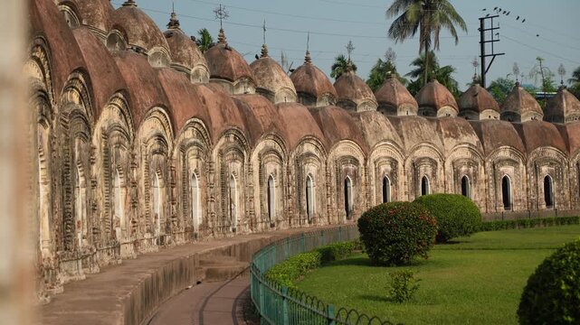This place is named "108 Shiva Temples" because it consists of 108 Shiva temples. It is located in Kalna, in the Bardwan district of West Bengal.