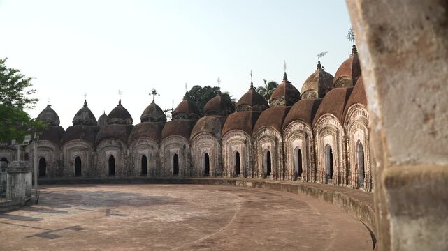 This place is named "108 Shiva Temples" because it consists of 108 Shiva temples. It is located in Kalna, in the Bardwan district of West Bengal.