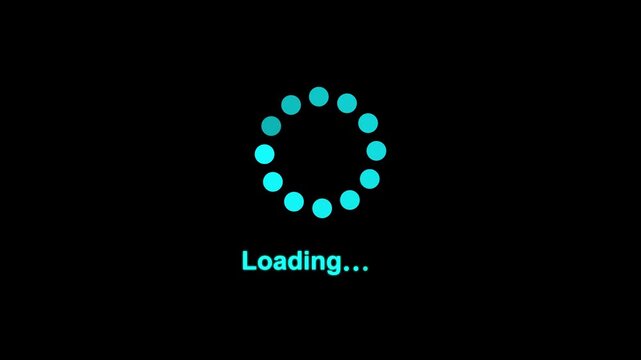 A sleek circular loading icon smoothly rotating to indicate progress. Motion graphics of simple loading concept