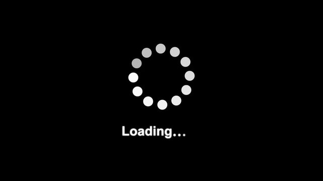 A sleek circular loading icon smoothly rotating to indicate progress. Motion graphics of simple loading concept