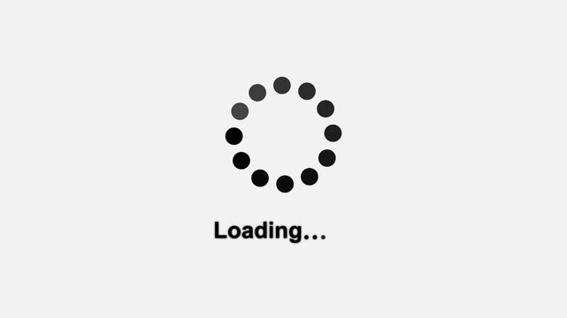 A sleek circular loading icon smoothly rotating to indicate progress. Motion graphics of simple loading concept
