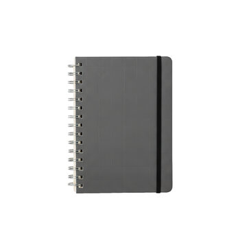 Gray spiral bound notebook