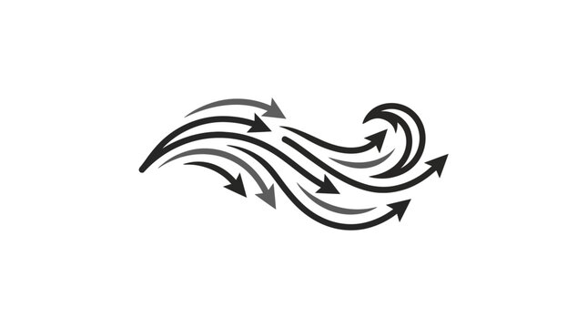 Black Arrows Moving in Circular Motion.