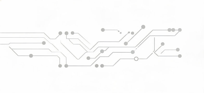 A minimalist circuit board graphic with connecting lines and nodes, suitable for tech-related design uses.