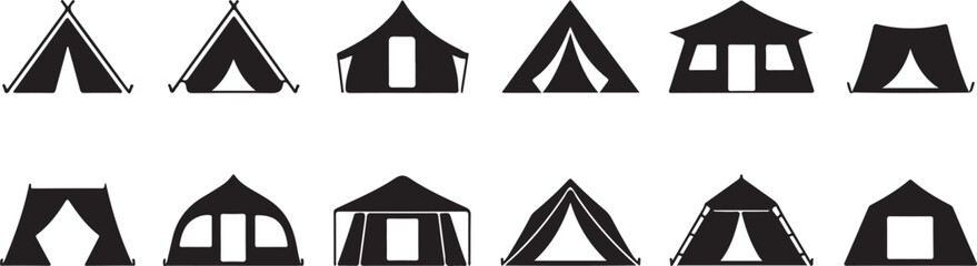 Various camping tents in different styles and designs © Soriyea