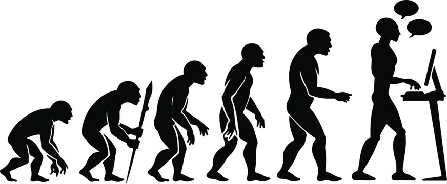 Evolution of man from ape to modern professional