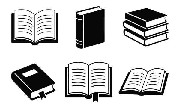 Classic book vector icons representing literature and education