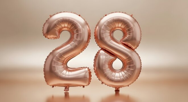 Happy 28th birthday rose gold balloons decorations