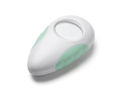 Smooth Ergonomic Handheld Stud Finder in Mint and White