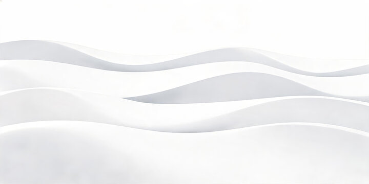 Smooth, flowing white wave patterns on a plain minimalist background, suitable for clean design and visual backdrops.