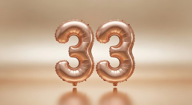 33rd birthday celebration with rose gold balloons
