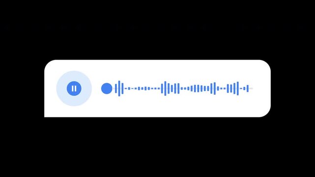 Voice note chat bubble animation with Alpha Channel overlay, abstract wave voice animation
