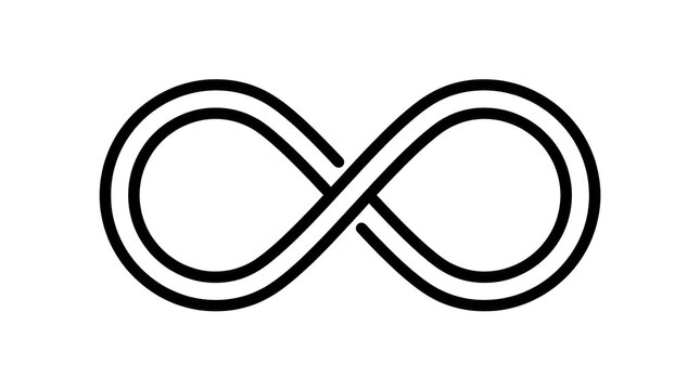 Infinity symbol on white background.