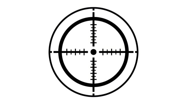 Rifle scope crosshair sight target symbol.