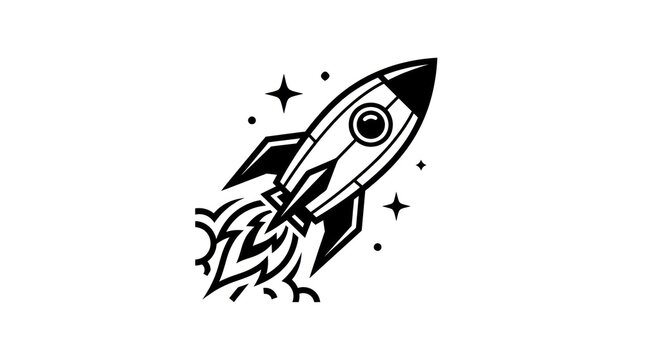 Rocket Ship Launching into Space.
